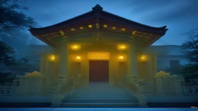 3D同人动漫渲染画面，精细的角色建模在虚拟场景中的特写，光影效果逼真